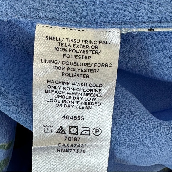 Ann Taylor Shift Dress Blue Floral Flounce Size 2 - Picture 10 of 12